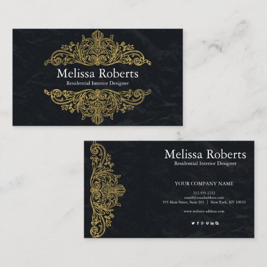 Chic Modern Rustic Zuhause Interior Design Decorat Visitenkarte (Vorne/Hinten)