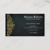 Chic Modern Rustic Zuhause Interior Design Decorat Visitenkarte (Rückseite)