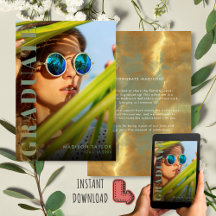 Chic Modern Sage Green und Gold Foto Abschluss