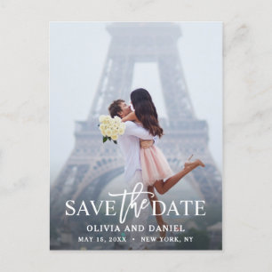 Chic & Modern Save the Date Foto Ankündigungspostkarte