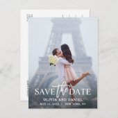Chic & Modern Save the Date Foto Ankündigungspostkarte (Vorne/Hinten)