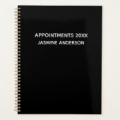 Chic Modern Schwarz-weiß 2024 Wochen monatlich Planer (Vorderseite)