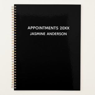 Chic Modern Schwarz-weiß 2024 Wochen monatlich Planer