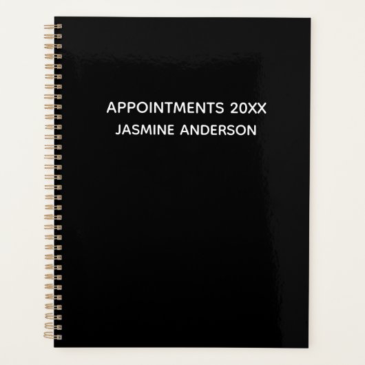 Chic Modern Schwarz-weiß 2024 Wochen monatlich Planer (Vorderseite)