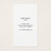 Chic Modern Schwarz-weiß Beruflich (Rückseite)