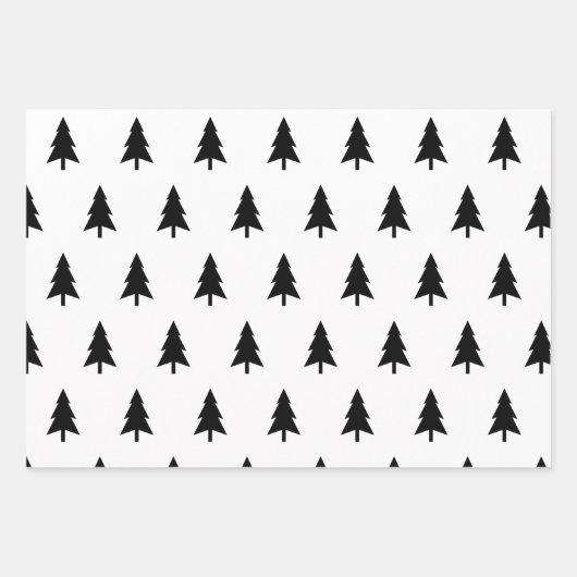 Chic Modern Schwarz-weiß fröhliches Weihnachtsgesc Geschenkpapier Set (Vorderseite 2)