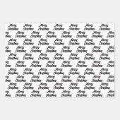 Chic Modern Schwarz-weiß fröhliches Weihnachtsgesc Geschenkpapier Set (Vorderseite)