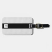 Chic Modern Schwarz-weiß Stripes Gepäckanhänger (Vorderseite horizontal)