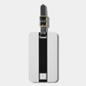 Chic Modern Schwarz-weiß Stripes Gepäckanhänger (Vorderseite vertikal)