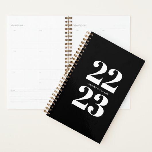 Chic Modern Schwarz-weiß Typografy Planner Planer (Anzeige)