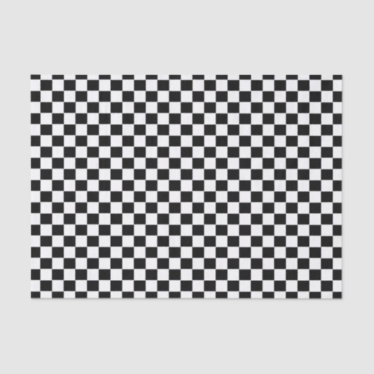 Chic Modern Schwarz-weiße Karo Checkered Gift Wrap Seidenpapier (Vorderseite)
