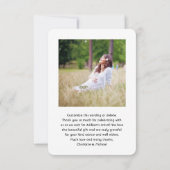 Chic Modern Script 2 Foto Babydusche Vielen Dank Dankeskarte (Rückseite)