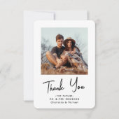 Chic Modern Script 2 Foto Brautparty Vielen Dank Dankeskarte (Vorderseite)