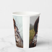 Chic Modern Script 2 Foto Minimales Brautparty Pappbecher (Rechts)