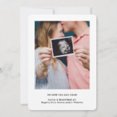 Chic Modern Script 4 Foto Minimal Babydusche Einladung (Rückseite)