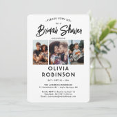 Chic Modern Script 4 Foto Minimales Brautparty Einladung (Stehend Vorderseite)