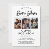 Chic Modern Script 4 Foto Minimales Brautparty Einladung (Vorderseite)