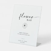 Chic Modern Script Blume Bar Wedding Sign Sockelschild (Vorderseite)