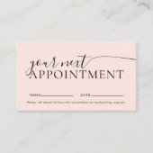 Chic Modern Script Blush Pink Terminkarte (Vorderseite)