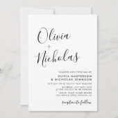Chic Modern Script Calligraphy Monogram Wedding Einladung (Vorderseite)