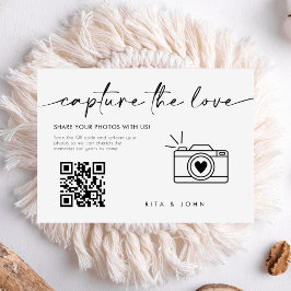 Chic Modern Script Capture Die Liebe QR-Code Begleitkarte