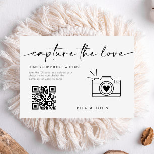 Chic Modern Script Capture Die Liebe QR-Code Begleitkarte