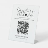 Chic & Modern Script Capture the Liebe with QR Cod Sockelschild (Vorderseite)
