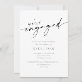 Chic Modern Script Engagement Party Einladungen (Vorderseite)
