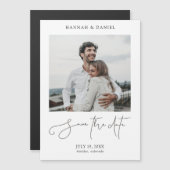 Chic Modern Script Foto Hochzeit speichern das Dat Magneteinladung (Vorne/Hinten)