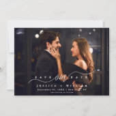 Chic Modern Script Full Photo Wedding Save The Date (Vorderseite)
