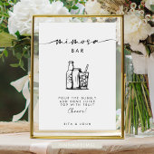 Chic Modern Script Mimosa Bar Wedding Sign Poster