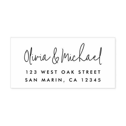Chic Modern Script Name Return Address  Permastempel (Design)