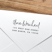 Chic Modern Script Name Return Address  Permastempel