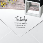 Chic Modern Script Name Rücksendeadresse Permastempel