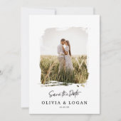 Chic Modern Script Photo Wedding Save The Date (Vorderseite)