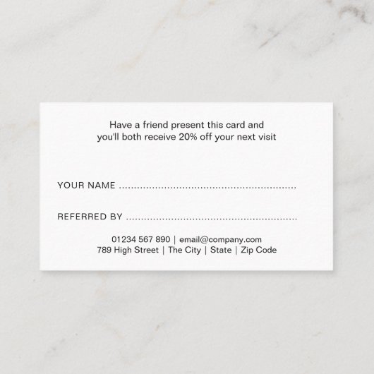 Chic Modern Script Red Liebe Herz Empfehlungskarte (Rückseite)