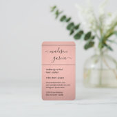 Chic Modern Script Rose Gold Imitate zeichnen Vert Terminkarte (Stehend Vorderseite)
