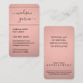 Chic Modern Script Rose Gold Imitate zeichnen Vert Terminkarte (Vorne/Hinten)