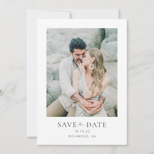 Chic Modern Script Save the Date Foto Card (Vorderseite)