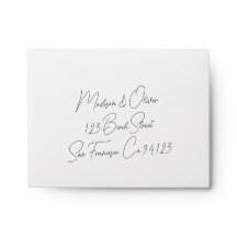 Chic Modern Script selbstadressiert Heiratsantwort