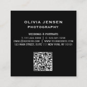 Chic Modern Script Typografy Simple Fotograf Quadratische Visitenkarte (Rückseite)