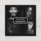 Chic Modern Script Typografy Simple Fotograf Quadratische Visitenkarte (Vorderseite)