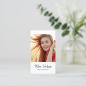 Chic Modern Script Typografy Simple Fotograf Visitenkarte (Stehend Vorderseite)