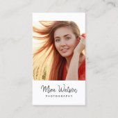 Chic Modern Script Typografy Simple Fotograf Visitenkarte (Vorderseite)