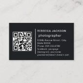 Chic Modern Script Typography Simple Photographer Visitenkarte (Rückseite)