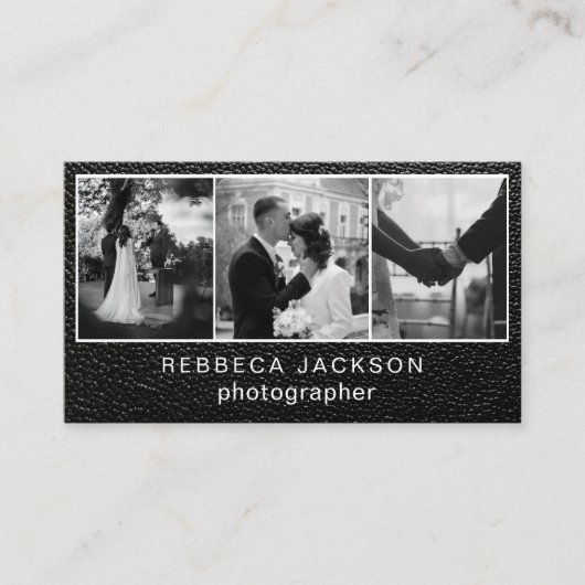 Chic Modern Script Typography Simple Photographer Visitenkarte (Vorderseite)