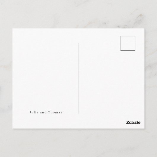 Chic Modern Script Vielen Dank für Ihre Hochzeit Postkarte (Rückseite)