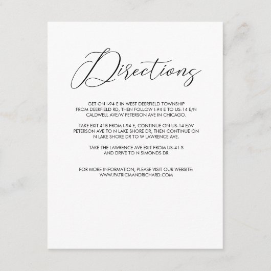 Chic Modern Script Wedding Directors Enclosure Begleitkarte (Vorderseite)