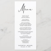 Chic Modern Script Wedding Menükarte (Vorderseite)