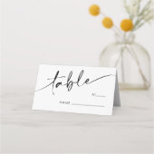 Chic Modern Script Wedding Tischnummer Platzkarte (Vorderseite)